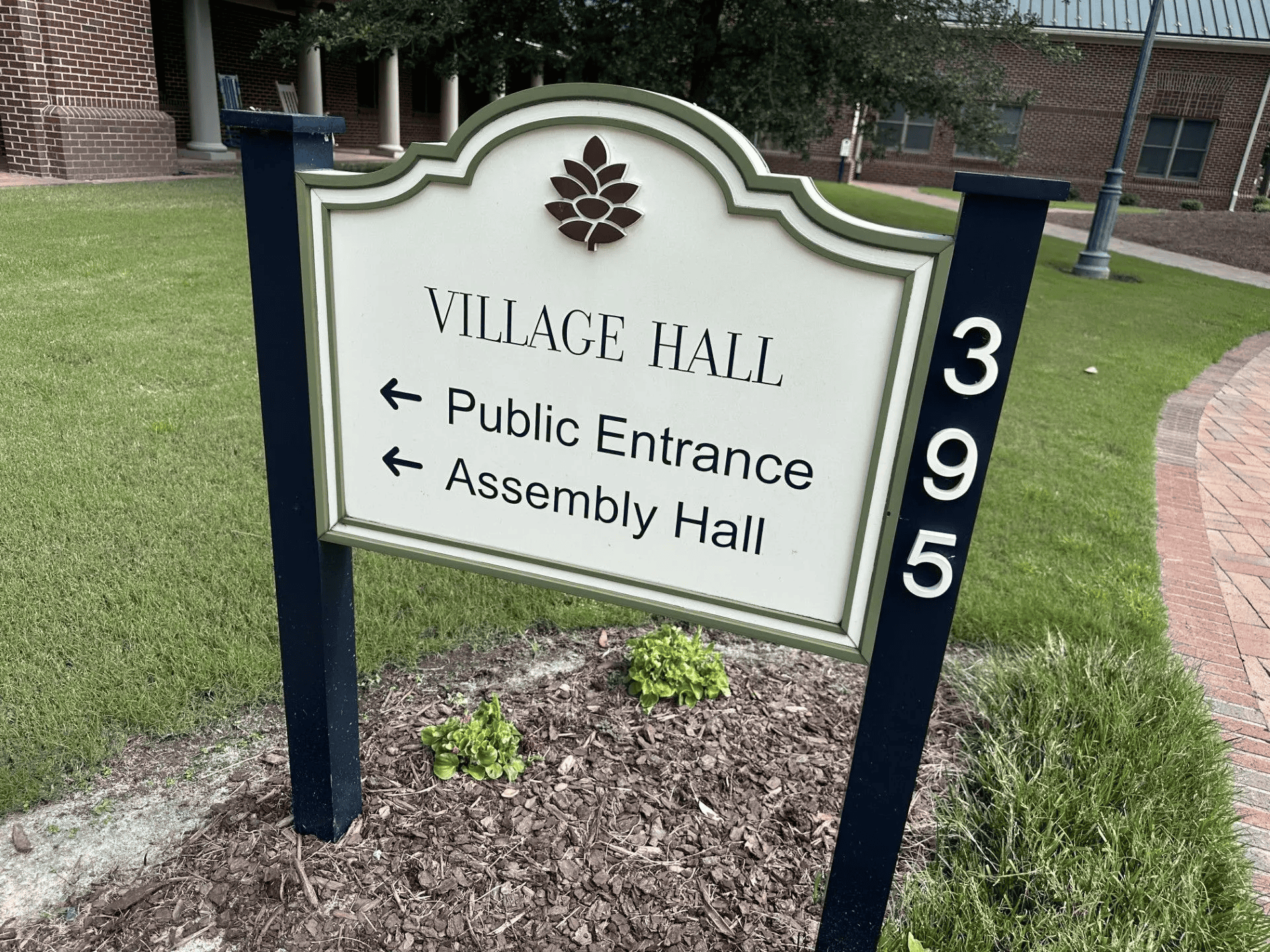 Village hall sign