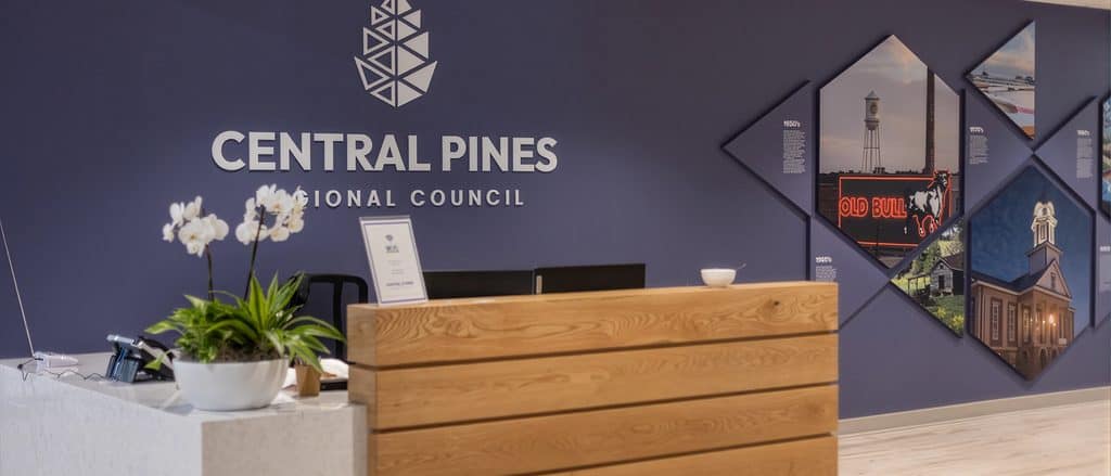 Front entry way of Central Pines' office.