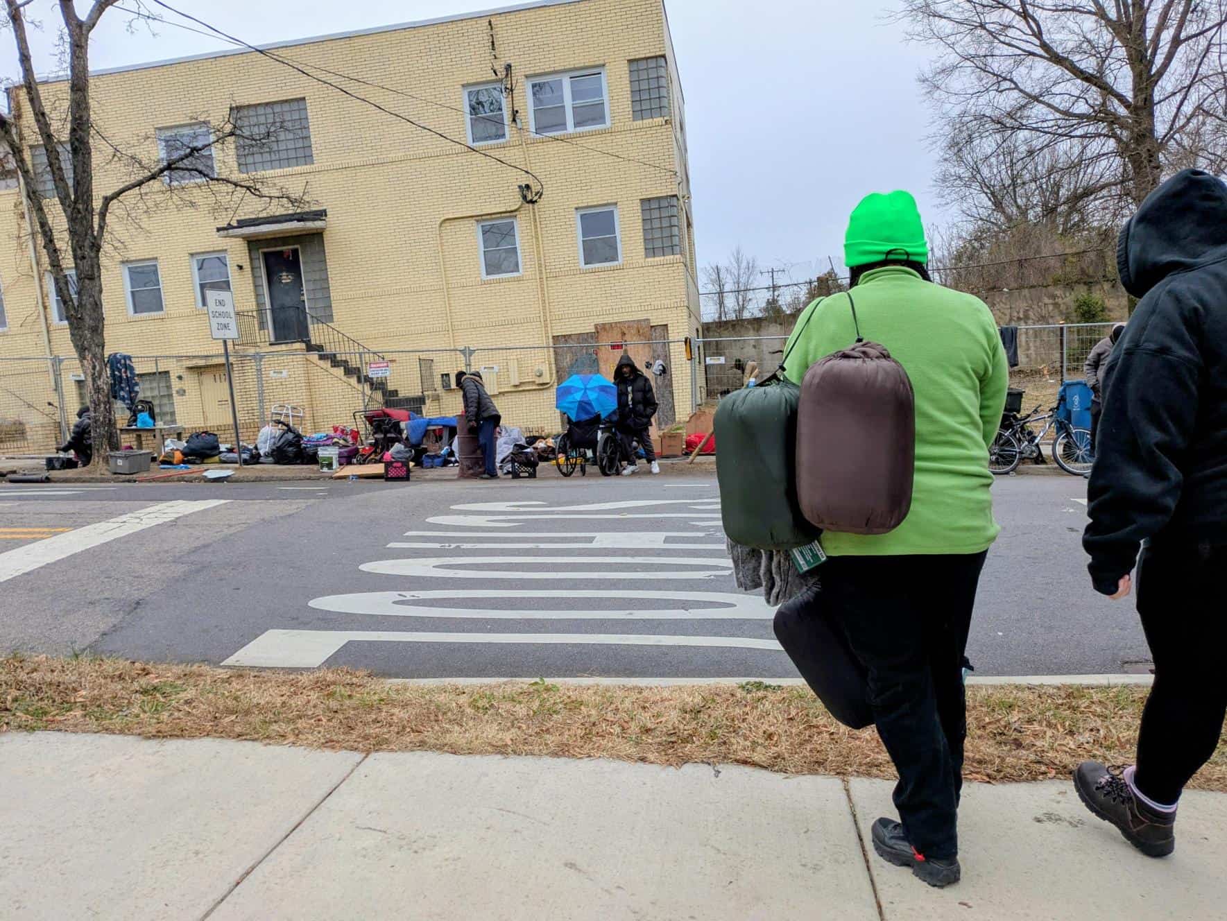 Outreach Specialists providing cold weather supplies to our unsheltered neighbors.